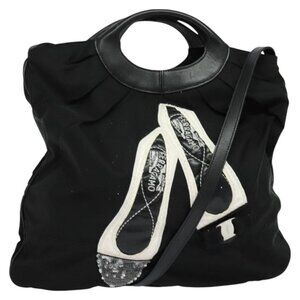 Authentic Salvatore Ferragamo Shoulder Bag Nylon 2way Black